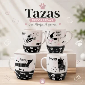 Tazas decorativas con dibujos de perros