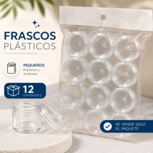 Paquete De 12 Frascos Plásticos